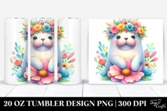 cute Walrus Flower Crown | 20 oz Tumbler Product Image 1