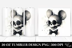 Simplistic Halloween Skull Jerry the Mouse Tumbler | 20 oz Product Image 1