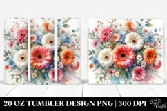 Washed Colorful Gerbera 20 oz Tumbler Product Image 1