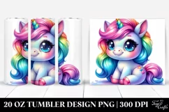 Funny Baby Unicorn Drawing | 20 oz Tumbler Product Image 1