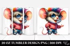 Vibrant Baby Mouse Posing, Watercolor | 20 oz Tumbler Product Image 1