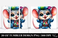Vibrant Baby Mouse Posing, Watercolor | 20 oz Tumbler Product Image 1