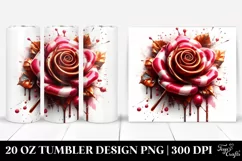 Glossy Rose with Candy Details. 20 oz Tumbler Design Product Image 1