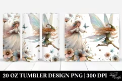 Whimsical Running Fairy Clipart, High-Res 20 Oz Tumbler Product Image 1