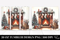 Watercolor Christmas Fireplace Clipart, Transparent 20 Oz Product Image 1