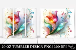 Colorful Tulip on Material | 20 Oz Tumbler Product Image 1