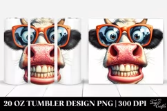 Crazy Funny Cow Portrait with Big Eyes and Big Teeth | 20 Oz Product Image 1