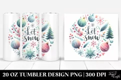 Simple Colorful Christmas Let It Snow 20 oz Tumbler Product Image 1