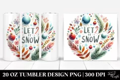 Simple Colorful Christmas Let It Snow 20 oz Tumbler Product Image 1