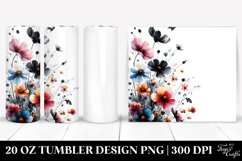 Bold Watercolor Wild Flowers with Black Accents | 20 Oz Product Image 1