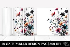 Bold Watercolor Wild Flowers with Black Accents | 20 Oz Product Image 1