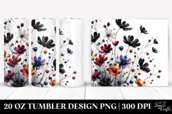 Bold Watercolor Wild Flowers with Black Accents | 20 Oz Product Image 1
