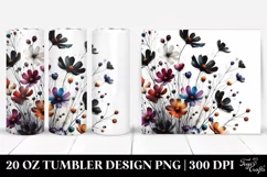 Bold Watercolor Wild Flowers with Black Accents | 20 Oz Product Image 1