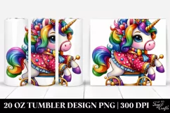 Vibrant Drawing Cute Unicorn | 20 oz Tumbler Product Image 1