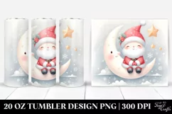 Cute Santa Winter Moon Snowflakes Stars 20 oz Tumbler Product Image 1