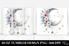 Half Moon with Flowers and Stars | 20 oz Tumbler Product Image 1