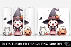Whimsical Excited Witch Cat | 20 oz Tumbler Product Image 1