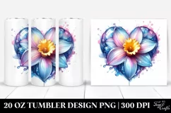 Vibrant Pastel Glossy Daffodil Heart | 20 oz Tumbler Product Image 1