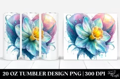 Vibrant Pastel Glossy Daffodil Heart | 20 oz Tumbler Product Image 1