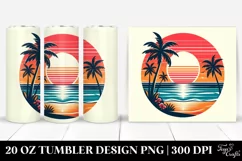 Retro Tropical Beach Sunset | 20 oz Tumbler Product Image 1