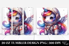 Colorful Baby Unicorn with Astronaut's Suit. 20 oz Tumbler Product Image 1
