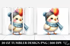 Cute Punk Chicken Birthday Clipart, High-Res 20 Oz Tumbler Product Image 1