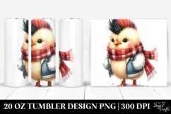 Cute Punk Chicken Birthday Clipart, High-Res 20 Oz Tumbler Product Image 1