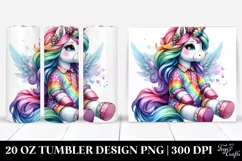 Vibrant Drawing Cute Unicorn | 20 oz Tumbler Product Image 1