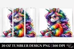 Vibrant Drawing Cute Unicorn | 20 oz Tumbler Product Image 1