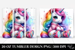 Vibrant Drawing Cute Unicorn | 20 oz Tumbler Product Image 1