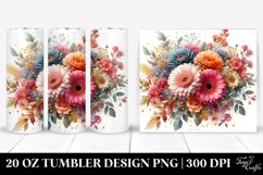 Washed Watercolor Colorful Gerbera | 20 oz Tumbler Product Image 1