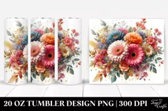 Washed Watercolor Colorful Gerbera | 20 oz Tumbler Product Image 1