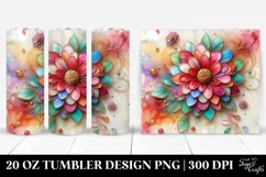 Colorful Zinnia on Marble-like Background with Gold Product Image 1