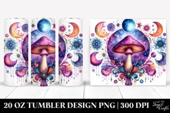 Vibrant Magical Mushroom Clipart, Transparent 20 Oz Tumbler Product Image 1