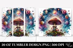 Vibrant Magical Mushroom Clipart, Transparent 20 Oz Tumbler Product Image 1