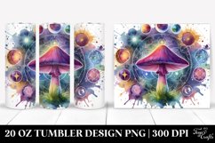 Vibrant Magical Mushroom Clipart, Transparent 20 Oz Tumbler Product Image 1