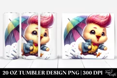 Excited Baby Chicken Raincoat Tumbler Product Image 1