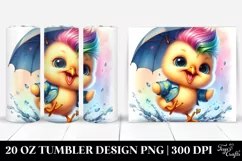 Excited Baby Chicken Raincoat Tumbler Product Image 1