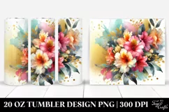 Abstract Gold Foil Bouquet | 20 oz Tumbler Product Image 1