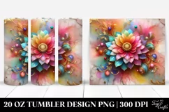 Colorful Zinnia with Marble Background | 20 Oz Tumbler Product Image 1