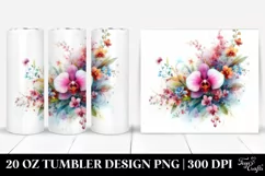 Colorful Orchid Abstract Tumbler Product Image 1