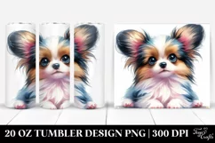 Cute Papillon with Expressive Look 20 Oz Tumbler Product Image 1