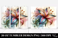 Abstract Lily Stained , High-Res 20 Oz Tumbler Product Image 1