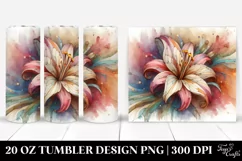 Abstract Lily Stained , High-Res 20 Oz Tumbler Product Image 1