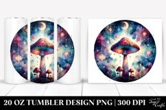 Vibrant Magical Mushroom Clipart, Transparent 20 Oz Tumbler Product Image 1