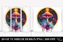 Vibrant Magical Mushroom Clipart, Transparent 20 Oz Tumbler Product Image 1