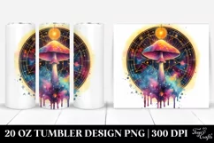 Vibrant Magical Mushroom Clipart, Transparent 20 Oz Tumbler Product Image 1