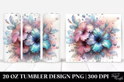 Abstract Shiny Hibiscus 20 Oz Tumbler Product Image 1