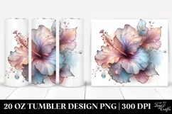 Abstract Shiny Hibiscus 20 Oz Tumbler Product Image 1