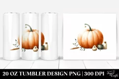 Washed Watercolor Pumpkin, Transparent 20 Oz Tumbler Product Image 1